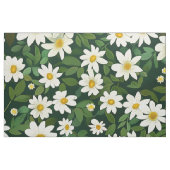 Tissu Deep Green Small White Daisies Floral Pattern (Fat Quarter)