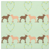 Tissu Deer Couple et Daisy Heart (Échantillon)