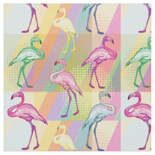 Tissu Défilé de Flamant rose (Fermer)