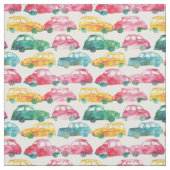 Tissu Défilé de voitures à l'aquarelle (Échantillon)