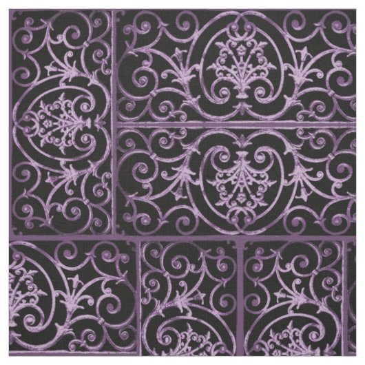 Tissu Défilement violet et noir (Échantillon)