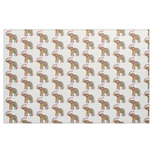 Tissu d'éléphant mignon et coloré