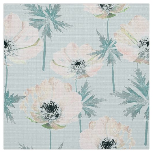 Tissu Delicate pink anemones (Échantillon)