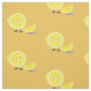 Tissu Demi de citron et tranche de sourire de citron
