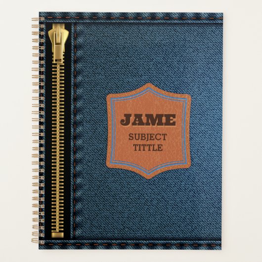 Tissu Denim Bleu Avec Zip Et Étiquette Jean Fabric (Devant)