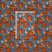 Tissu denim de poisson paisley (Carreau)