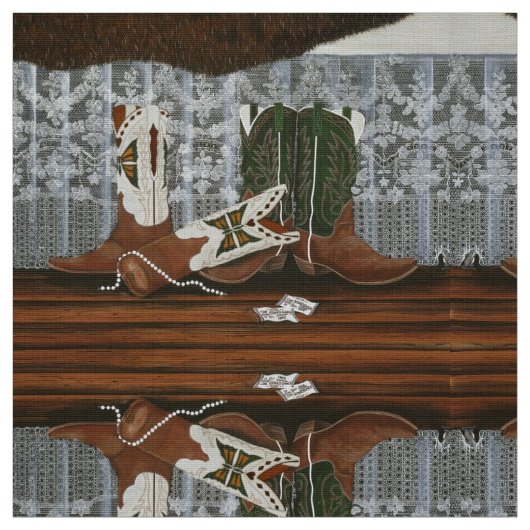 Tissu Dentelles et bottes (Échantillon)