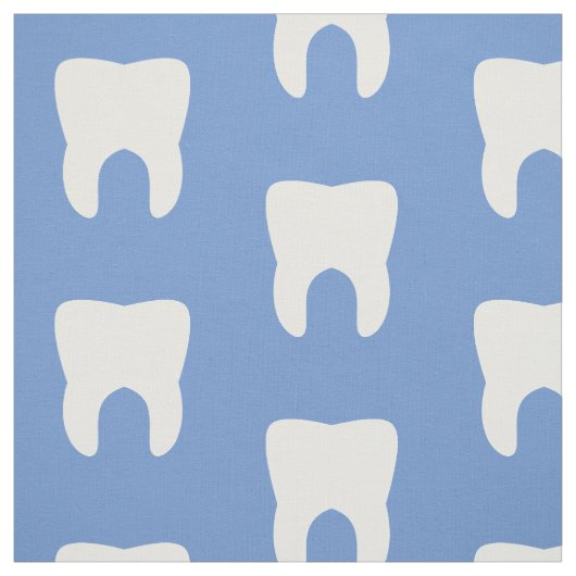 Tissu Dents blanches sur un arrière - plan bleu (Échantillon)