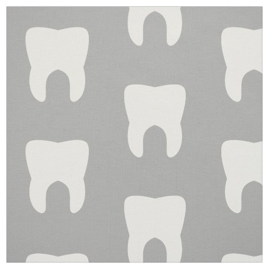 Tissu Dents blanches sur un arrière - plan gris (Échantillon)