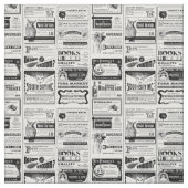 Tissu déplaisant journal halloween blanc antique (Échantillon)