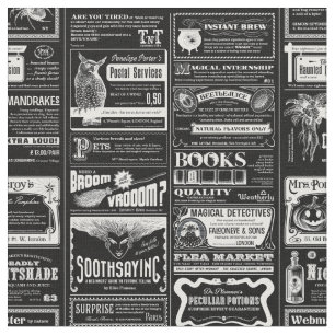 Tissu déplaisant journal halloween noir