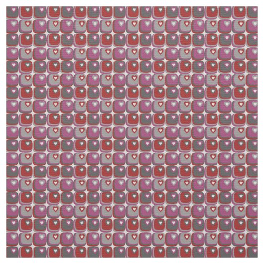 Tissu des coeurs rétro (Échantillon)