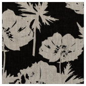 Tissu Des fleurs blanches sur du noir. (Fermer)