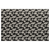 Tissu Des fleurs blanches sur du noir. (Yard)