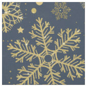 Tissu Des flocons dorés sur la marine (Fermer)