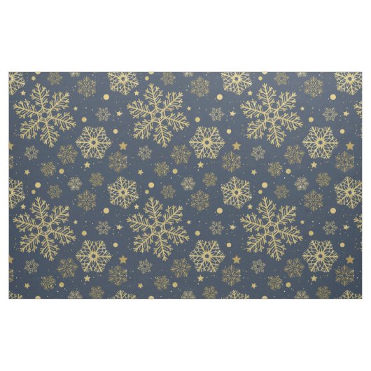 Tissu Des flocons dorés sur la marine (Fat Quarter)