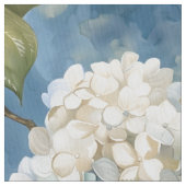 Tissu Des hydrangées blanches fleurissent en bleu (fermé)