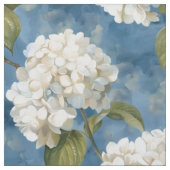 Tissu Des hydrangées blanches fleurissent en bleu (Échantillon)