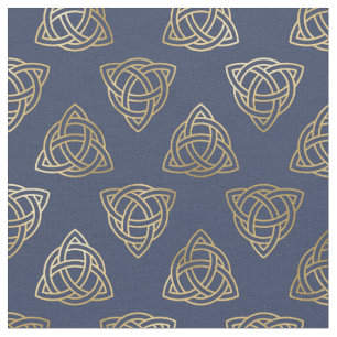 Tissu Des noix de Trinité d'or sur le bleu de la marine