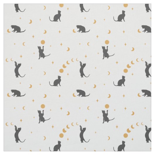 Tissu des phases de lune de chat noir (Échantillon)