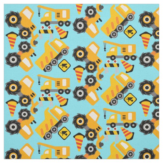 Tissu des véhicules de construction jaune (Échantillon)
