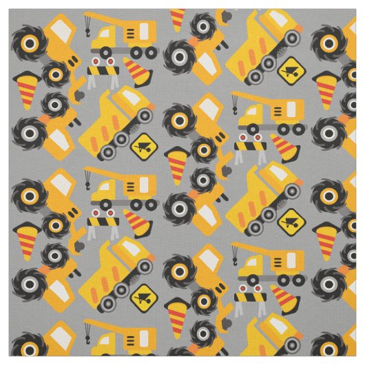 Tissu des véhicules de construction jaune (Échantillon)
