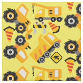 Tissu des véhicules de construction jaune (Fermer)