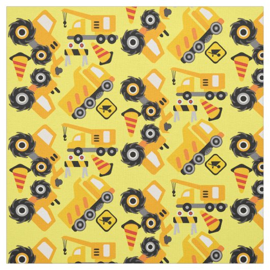Tissu des véhicules de construction jaune (Échantillon)