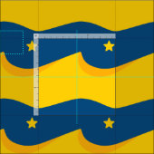 Tissu Desert in the night - a blue and yellow pattern (Carreau)