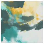Tissu Design Abstrait moderne Turquoise et Jaune peint (Fermer)