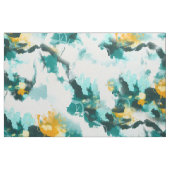 Tissu Design Abstrait moderne Turquoise et Jaune peint (Fat Quarter)