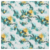 Tissu Design Abstrait moderne Turquoise et Jaune peint (fermé)