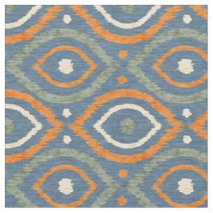 Tissu Design abstrait rétro en bleu Ikat style navajo