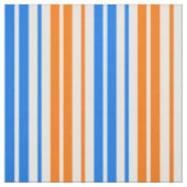 Tissu Design bandes verticales orange bleu blanc   (Échantillon)