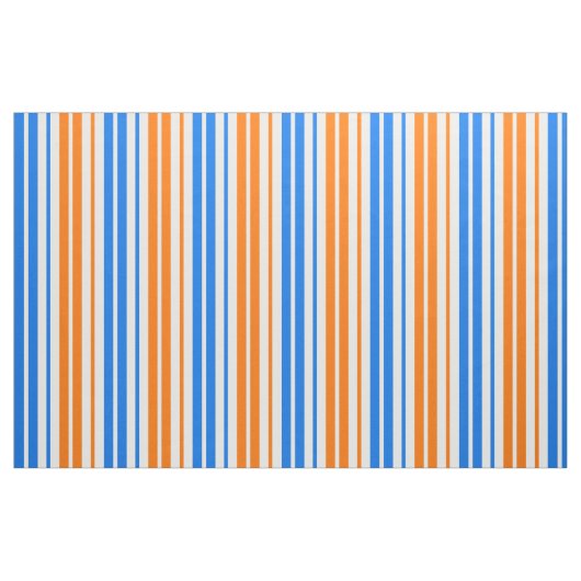 Tissu Design bandes verticales orange bleu blanc   (Fat Quarter)