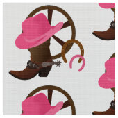 Tissu Design Cowgirl blanc (Fermer)