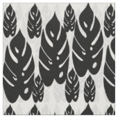 Tissu Design Feuille noir et blanc (Fermer)