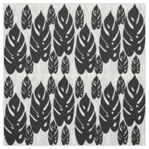 Tissu Design Feuille noir et blanc