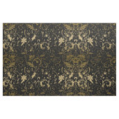 Tissu Design Floral Noir Et Or (Fat Quarter)