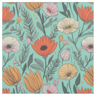 Tissu Design graphique moderne à motifs floraux sans cou