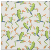 Tissu Design Motif de grenouilles à arbre vert (Échantillon)
