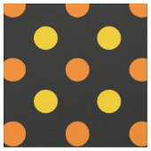 Tissu Design Orange Jaune Sur Points noirs (Fermer)