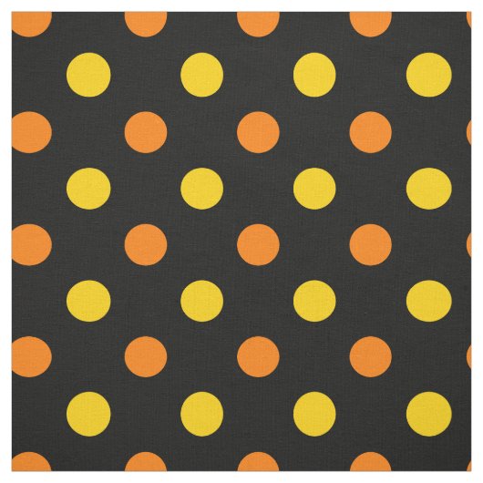 Tissu Design Orange Jaune Sur Points noirs (Échantillon)