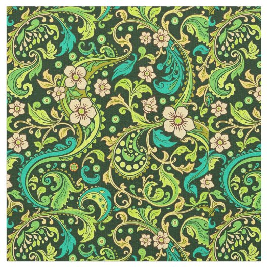 Tissu Design Paisley Vert (Fermer)