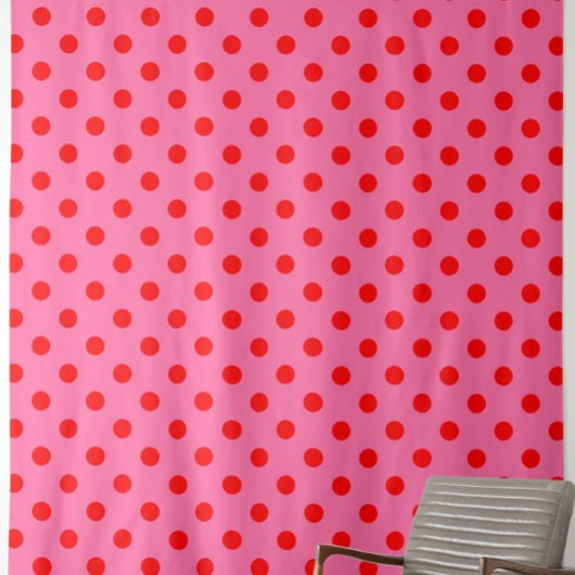 Tissu Design Pois rouge sur rose