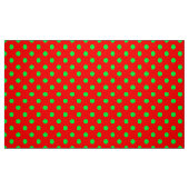 Tissu Design Pois vert Arrière - plan rouge (Fat Quarter)