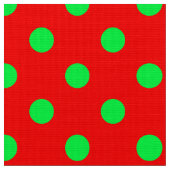 Tissu Design Pois vert Arrière - plan rouge (Fermer)
