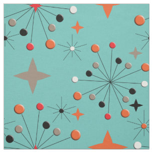 Tissu Design rétro étoilé atomique des années 1950