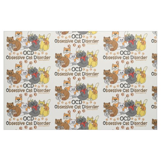Tissu Désordre obsédant de chat d'OCD (Fat Quarter)