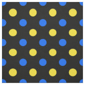 Tissu Dessin à points noirs bleus jaunes  (Échantillon)